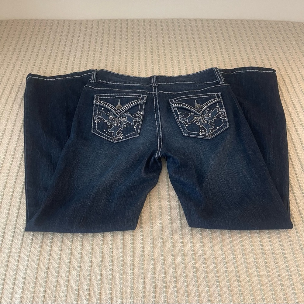 Nine West Blue Jeans with Embellish Pockets - Size: 8 / 28
